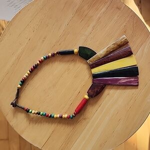 Bohemian Multi-Coloured Tribal Acrylic Necklace